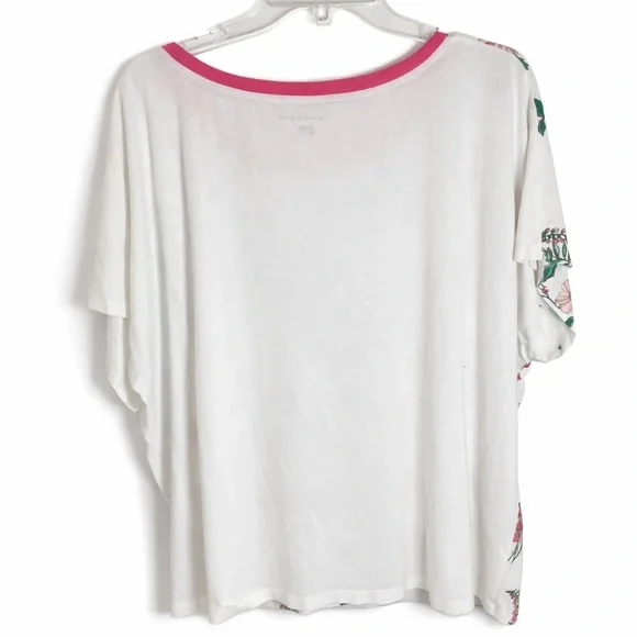 Tommy Hilfiger Floral Tee - White and Pink Women’s Plus Size 3X - Picture 3 of 10